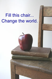  Marketing picture of empty teacher's chair